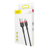 Baseus Cafule Cable wytrzymały nylonowy kabel przewód USB / USB-C QC3.0 2A 3M czarno-czerwony (CATKLF-U91)