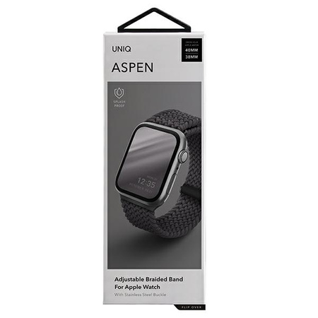 UNIQ pasek Aspen Apple Watch 40/38mm Braided szary/granite grey