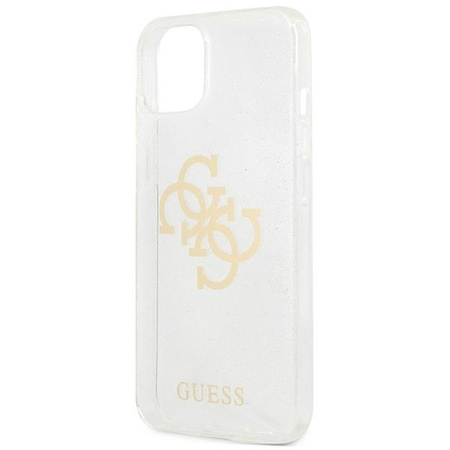 Guess GUHCP13SPCUGL4GTR iPhone 13 mini 5,4" transparent hard case Glitter 4G Big Logo