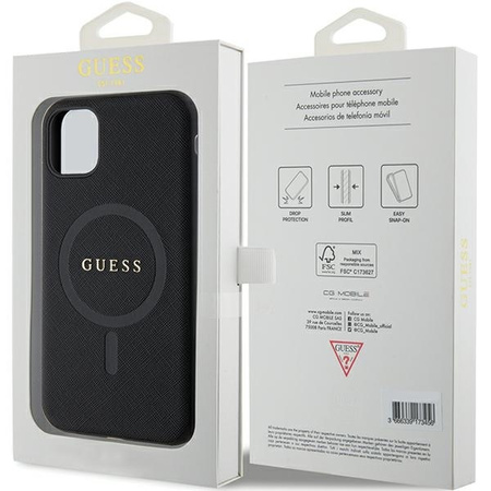 Original Case IPHONE 11 / XR Guess Hardcase Saffiano MagSafe (GUHMN61PSAHMCK) black