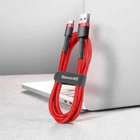 Baseus Cafule Cable - Kabel do ładowania i transmisji danych USB do USB-C 3 A, 0.5 m (czerwony)