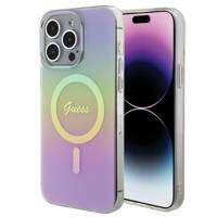 Etui Guess IML Iridescent MagSafe na iPhone 15 Pro - różowe