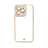 Fashion Case Case for Samsung Galaxy A12 5G Gold Frame Gel Cover White