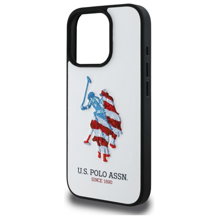 US Polo USHCP15XPUSH iPhone 15 Pro Max    6,7" biały/white Leather Big DH American Flag