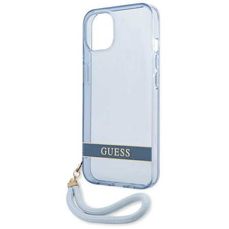 Etui IPHONE 13 Guess Hardcase Translucent Stap (GUHCP13MHTSGSB) niebieskie