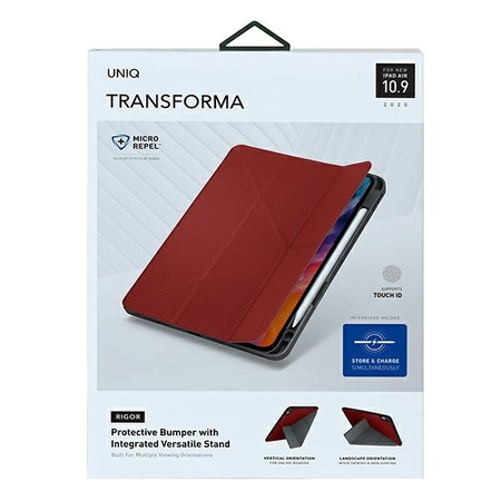 UNIQ Transforma Rigor etui na iPad Air 2020 czerwony