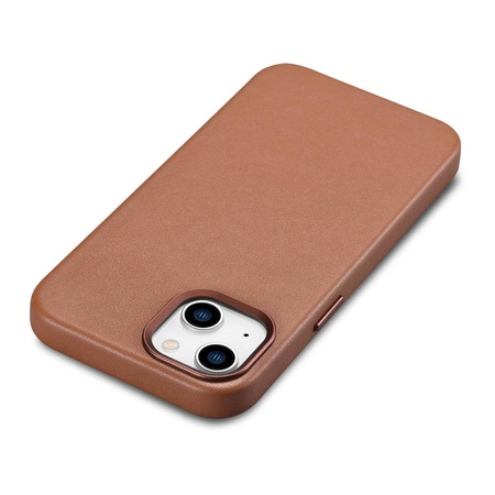 iCarer Case Leather genuine leather case for iPhone 14 braun (WMI14220705-BN) (MagSafe compatible)