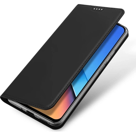 Dux Ducis Skin Pro Öko-Lederhülle für Xiaomi Poco M6 Pro/Redmi 12/Redmi 12R – Schwarz