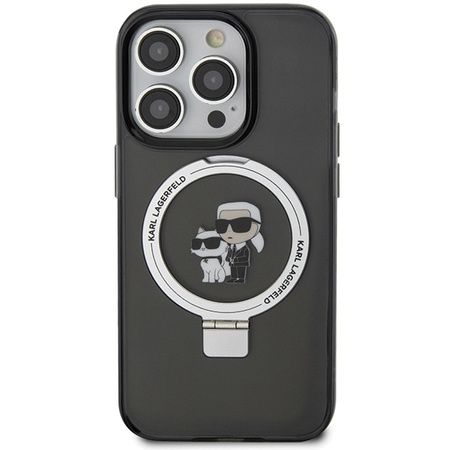 Karl Lagerfeld KLHMP15XHMRSKCK iPhone 15 Pro Max 6.7&quot; black/black hardcase Ring Stand Karl&amp;Choupette MagSafe