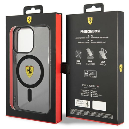 Ferrari FEHMP14LUKK iPhone 14 Pro 6.1" schwarz/schwarz Hardcase Translucent Magsafe