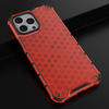 Honeycomb Case armor cover with TPU Bumper for iPhone 13 Pro Max red