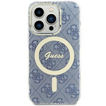 Original Handyhülle IPHONE 13 / 14 / 15 Guess Hardcase IML 4G MagSafe (GUHMP15SH4STB) blau