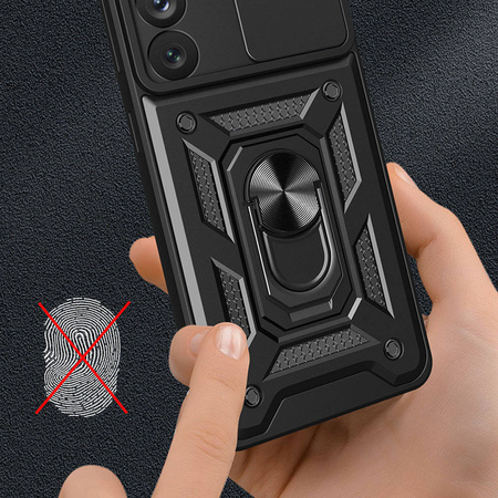 Hybrid Armor Camshield etui do Samsung Galaxy S23 Ultra pancerny pokrowiec z osłoną na aparat różowe