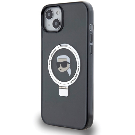 Karl Lagerfeld KLHMP15SHMRSKHK iPhone 15 6.1&quot; black/black hardcase Ring Stand Karl Head MagSafe