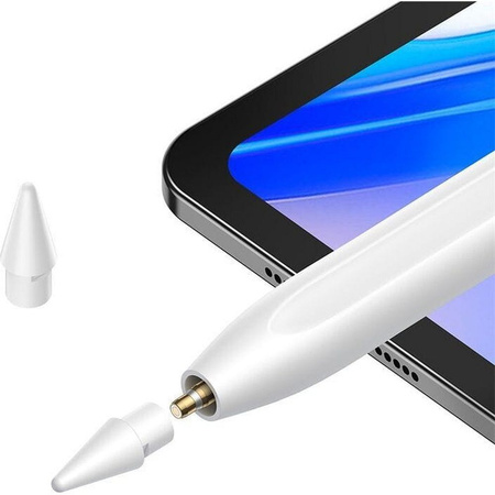 Baseus Smooth Writing 2 Overseas Edition Stylus mit aktiver Spitze für iPad mit USB-C-Kabel und austauschbarer Spitze – Weiß