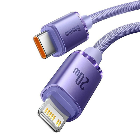 Baseus Crystal Shine Series Fast Charging Data Cable Type-C to iP 20W 1.2m Purple