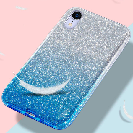 Case IPHONE 14 Glitter silver & blue