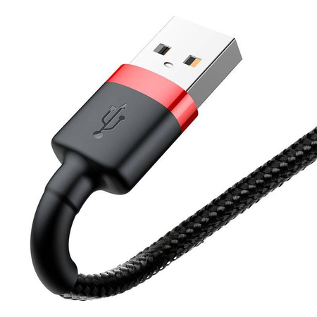 Baseus Cafule Cable - Kabel połączeniowy USB do Lightning, 2.4 A, 0.5 m (czerwony/czarny)