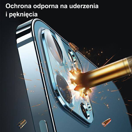 Szkło Hartowane na Aparat IPHONE 12 USAMS Camera Lens Glass Metal zielone