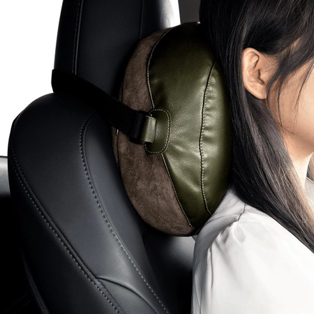 Baseus ComfortRide Series car headrest cushion with 2 materials - dark green