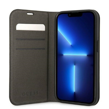 Guess 4G Metal Camera Outline Booktype Case - Etui iPhone 14 Pro Max (czarny)