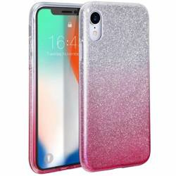 Etui IPHONE 14 Brokat Glitter srebrno-różowe