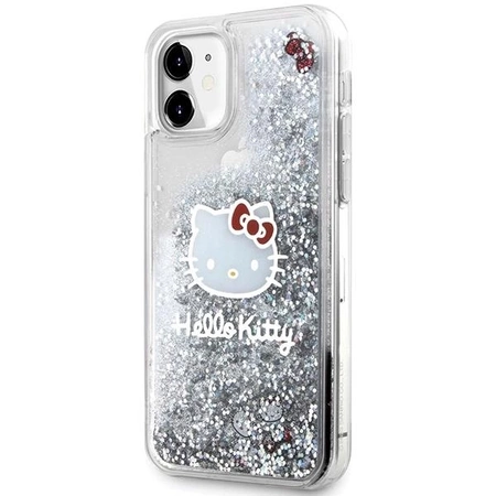 Hello Kitty Liquid Glitter Charms Kitty Head Hülle für iPhone 11 / Xr – Silber