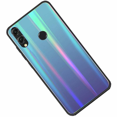 Etui XIAOMI REDMI K30 Glass case Rainbow niebieskie