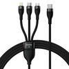 Baseus Flash Series II kabel USB Typ C / USB Typ A - USB Typ C / Lightning / micro USB 100 W 1,5 m czarny (CASS030201)