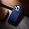 iCarer Case Leather Genuine Leather Case Cover for iPhone 14 Pro Max Blue (WMI14220708-BU) (MagSafe Compatible)