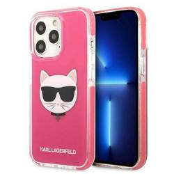 Oryginalne Etui IPHONE 13 PRO Karl Lagerfeld Hardcase Choupette Head (KLHCP13LTPECPI) różowe