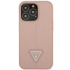 Original Handyhülle IPHONE 14 PRO MAX Guess Hardcase Saffianotriangle Logo (GUHCP14XPSATLP) rosa