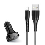 USAMS Ład. sam. 2xUSB C13 2,1A lightning czarny/black NTU35LC13TZ