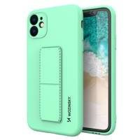 Wozinsky Kickstand Case elastyczne silikonowe etui z podstawką iPhone 12 Pro Max miętowy