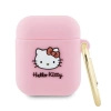 Etui Hello Kitty Silicone 3D Kitty Head na AirPods 1/2 - różowe