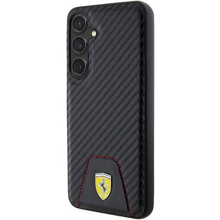 Oryginalne Etui FERRARI hardcase Carbon Stitched Bottom FEHCS24MN3PUK do Samsung Galaxy  S24 Plus Czarny