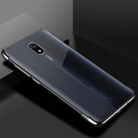 Clear Color case żelowy pokrowiec etui z metaliczną ramką Xiaomi Redmi 8A czarny