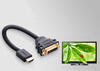 Ugreen kabel przewód adapter przejściówka DVI 24+5 pin (żeński) - HDMI (męski) 22 cm czarny (20136)