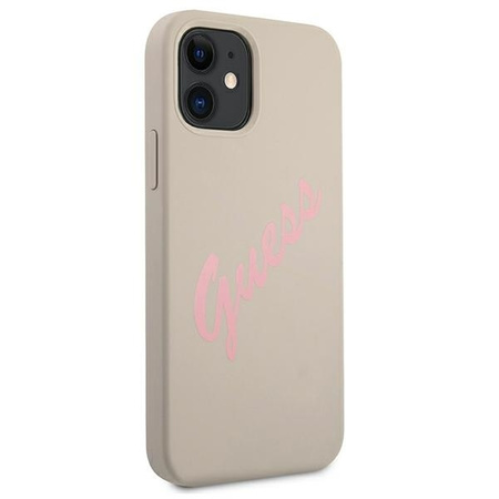 Guess GUHCP12SLSVSGP iPhone 12 mini 5,4" szaro różowy/grey pink hardcase Silicone Vintage