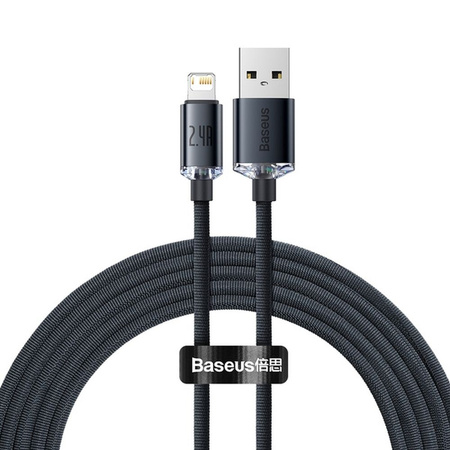 Baseus Crystal Shine Series Fast Charging Data Cable USB to iP 2.4A 2m Black