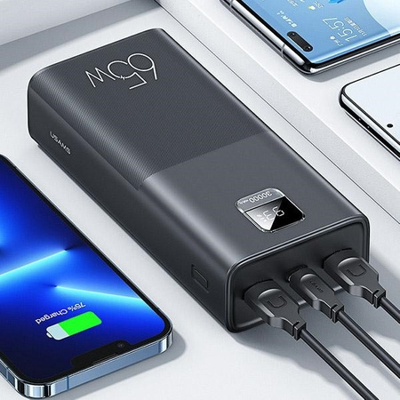 Powerbank 30000mAh  65W 2x QC3.0 USB + USB-C PD + Cable USB-C - USB-C USAMS PB68 black