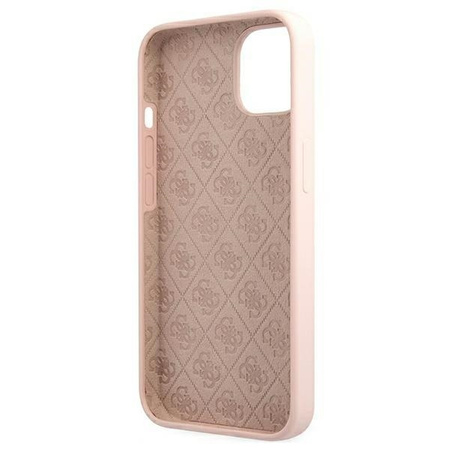 Guess GUHMP13MLSLMGLP iPhone 13 6.1 &quot;light pink / light pink hardcase Silicone Script Gold Logo Magsafe