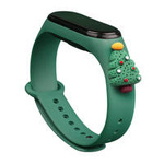 Strap Xmas opaska do Xiaomi Mi Band 4 / Mi Band 3 świąteczny silikonowy pasek bransoletka ciemnozielony (choinka 2)