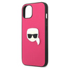 Karl Lagerfeld KLHCP13SPKMP iPhone 13 mini 5,4" różowy/pink hardcase Leather Ikonik Karl`s Head Metal