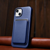 iCarer Case Leather Genuine Leather Case Cover for iPhone 14 Blue (WMI14220705-BU) (MagSafe Compatible)