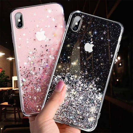 Wozinsky Star Glitter błyszczące etui pokrowiec z brokatem iPhone 12 Pro Max czarny