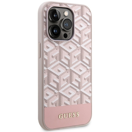 Guess GUHMP14LHGCFSEP iPhone 14 Pro 6,1" rosa/rosa Hartschale GCube Stripes MagSafe