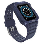 Protect Strap Band opaska z etui do Watch 7 / 6 / 5 / 4 / 3 / 2 / SE (45 / 44 / 42mm) obudowa pancerny pokrowiec na zegarek niebieski