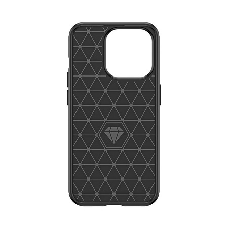 Elastyczne etui wzór karbon do iPhone 15 Pro Carbon Case - czarne