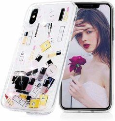 Etui XIAOMI MI NOTE 10 Liquid Make Up Brokat różowe